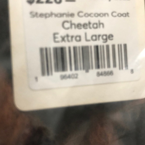 Marine Layer Stephanie Cocoon Coat Fuzzy Teddy Jacket Wool Blend Cheetah NWT XL - Picture 8 of 12